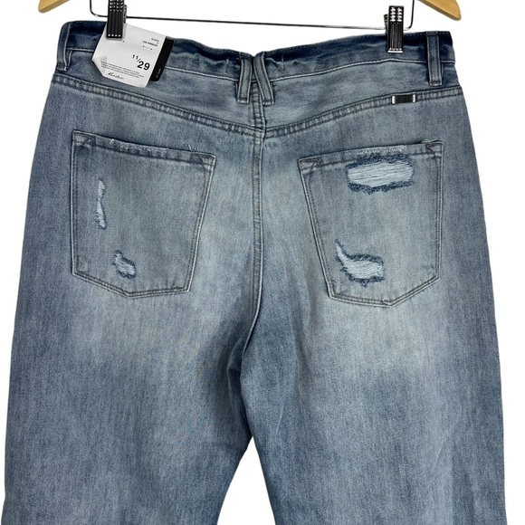 KANCAN  11/29 90's flare distressed acid washed button fly Jeans Long inseam - Picture 6 of 7